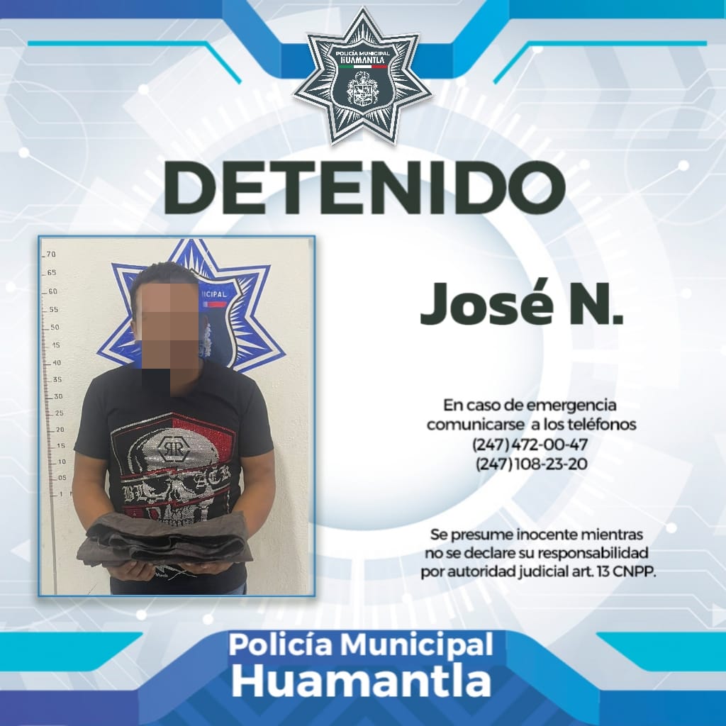 Detiene Policía de Huamantla a hombre señalado por robo en tienda de conveniencia